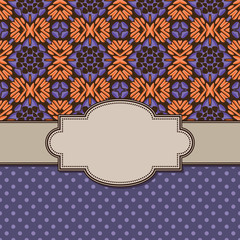 Vintage vector abstract flower frame with text place