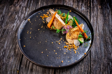 lentil with vegetables and chicken fillet