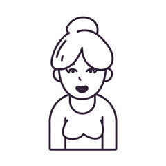 Obraz na płótnie Canvas Isolated avatar woman wth sweater line style icon vector design