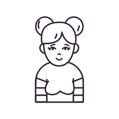 Isolated avatar woman with blouse line style icon vector design