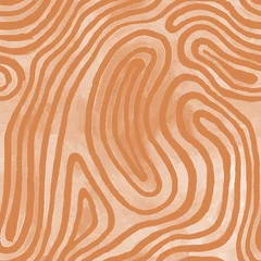 Wall murals Painting and drawing lines Peach abstract striped watercolor seamless pattern inspired by tribal body paint. Raster.