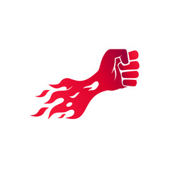 Fire fist logo design vector