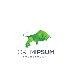 Abstract logo design colorfull bull