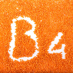Vitamin B4 contens in red lentils