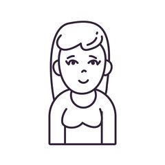 Isolated avatar woman wth sweater line style icon vector design
