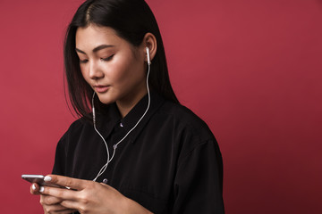 Close up of a pretty young asian woman