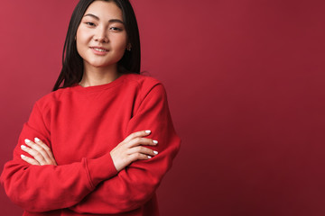 Close up of a pretty young asian woman