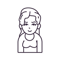 Isolated avatar woman wth sweater line style icon vector design