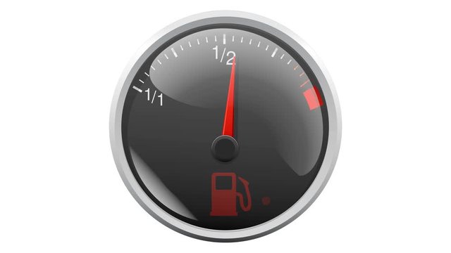 Jauge de carburant : panne de carburant (fond blanc, fond transparent et couche alpha)