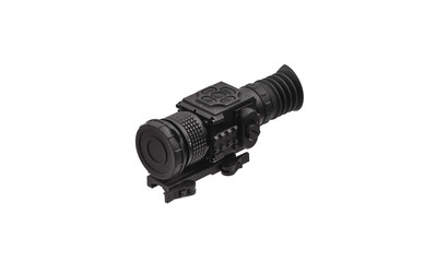 modern black optical scope for weapon isolated on whited. sight scope isolated on white back.