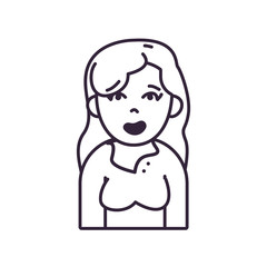 Isolated avatar woman with blouse line style icon vector design