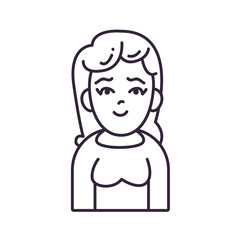 Isolated avatar woman with sweater line style icon vector design