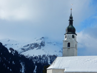the church in Splugen, Canton of Grisons, Switzerland
