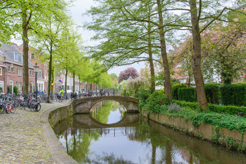 Canal and a bridge over it in Amersfoort