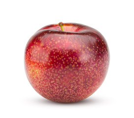 Red plum isolated on white with clipping path.