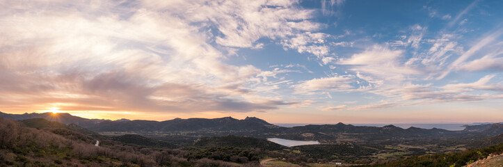 Panoramic view of Regino Valley in Corsica