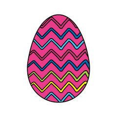 cute egg easter decorated with gemetric lines vector illustration design