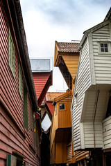 Fischerhäuser von Bryggen in Stadt Zentrum von Bergen