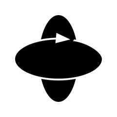 Rotation direction black icon, concept illustration, vector flat symbol, glyph sign.