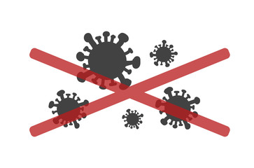 Coronavirus red stop sign (2019-nCoV), ban icon. Concept of virus vector illustration.