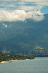 clouds over lake