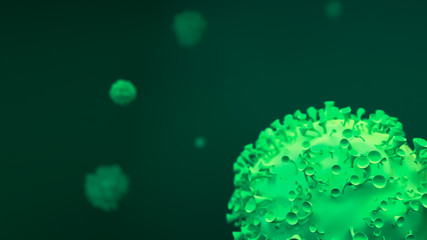 Coronavirus outbreak and coronaviruses influenza background. 3D illustration.