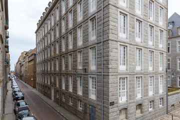 Classic buildings in the old town of Saint-Malo, Brittany, France