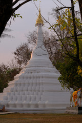 White Pagoda of Wat Phra That Chae Hang Temple, Nan Province, Thailand