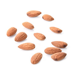  Almonds isolated on white background