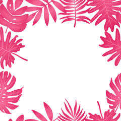 Fototapeta na wymiar Summer exotic floral tropical palm leaves. Seamless pattern. Plant flower nature wallpaper
