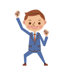 ガッツポーズをするビジネスマン