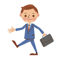 カバンを持って歩くビジネスマン