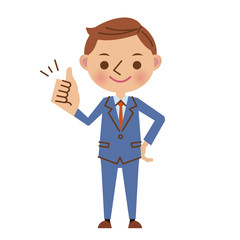 親指を立ててグッジョブ！をするビジネスマン