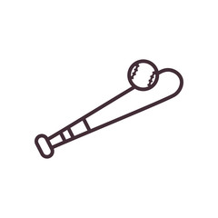 Isolated stick and ball of baseball sport line style icon vector design