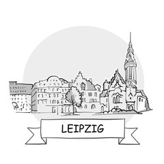 Obraz premium Leipzig hand-drawn urban vector sign