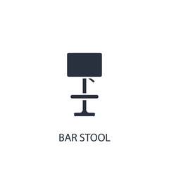 Bar stool icon. Simple furniture element illustration.