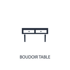 Boudoir table icon. Simple furniture element illustration.