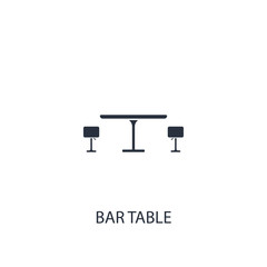 Table with stools icon. Simple furniture element illustration.
