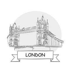 London hand-drawn urban vector sign