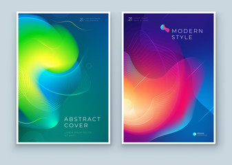 Liquid Abstract Cover Background Design. Fluid Dynamic Graphic Element for Modern Brochure, Banner, Poster, Flyer or Presentation Template with Line Pattern. Color Flow Frame illustration.