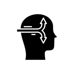 Storm mind black icon, concept illustration, vector flat symbol, glyph sign.