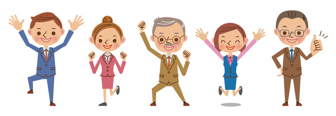 喜ぶビジネスチーム