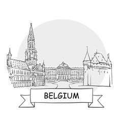 Belgium hand-drawn urban vector sign