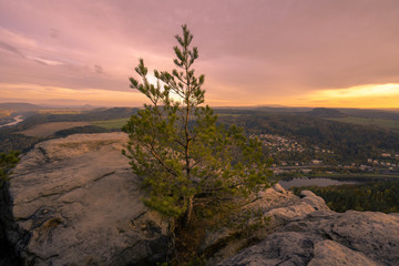 sunset in the mountains