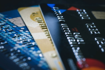 Low Key Close up Credit Card Account Fraud Business Background Concept