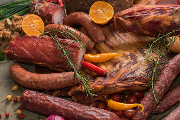 composition of products, smoked and smoked pork