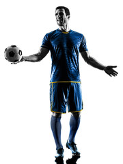 soccer player man silhouette isolated
