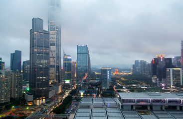 buildings of Futian district in Shenzhen city