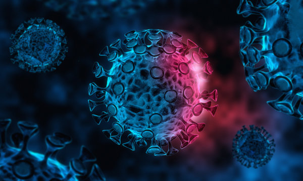 Mutated virus,Sells images from electron microscope,3d rendering.