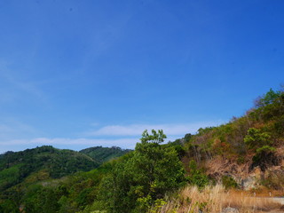  Green and arid mountains